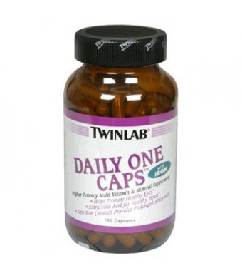 Twinlab Daily One Caps Multi-Vitamin and Mineral Supplement with Iron, 180 Capsules
