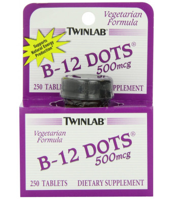 Twinlab B-12 Dots Vitamin B-12, 500mcg, 250 Tablets