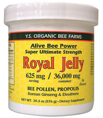 Fresh Royal Jelly + Bee Pollen, Propolis, Ginseng, Honey Mix - 36,000mg Y.S. Org 20.3 oz