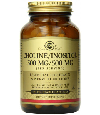 Solgar Choline/Inositol Vegetable Capsules, 500 mg, 100 Count