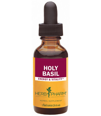 Herb Pharm Certified Organic Holy Basil (Tulsi) Extract for Energy and Vitality - 1 Ounce