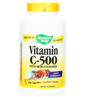 Nature's Way Vitamin C 500 with Bioflavonoids, 250 Capsules