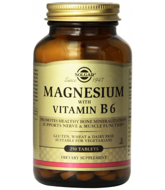 Solgar Magnesium with Vitamin B6 Tablets, 250 Count