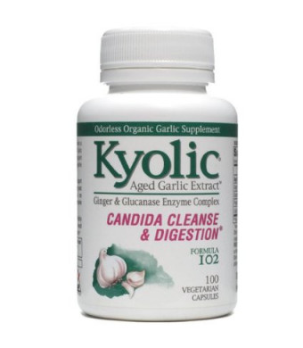 Kyolic Aged Garlic Extract Candida Cleanse and Digestion Supplement, 100 Count
