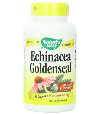 Nature's Way Echinacea and Goldenseal, 450 mg, 180 Capsules