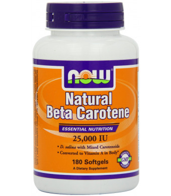 Now Foods Nat Beta Carotene 25000, Soft-gels, 180-Count