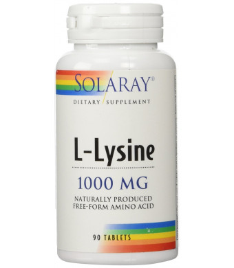 Solaray L-Lysine Free Form Supplement, 1000 mg, 90 Count