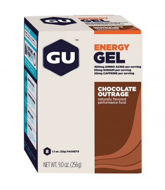 GU Original Sports Nutrition Energy Gel, Chocolate Outrage, 8-Count
