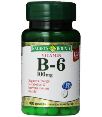 Nature's Bounty Vitamin B6, 100mg, 100 Tablets