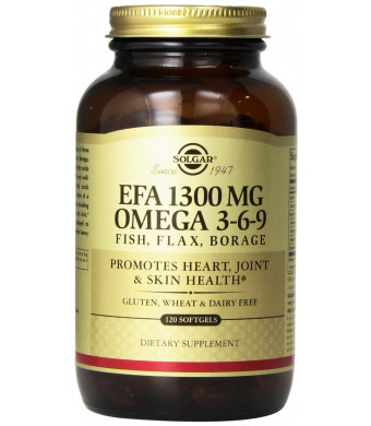 Solgar EFA Omega 3-6-9 Supplement, 1300 mg, 120 Count