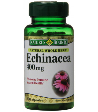Nature's Bounty Natural Whole Herb Echinacea 400mg, 100 Capsules