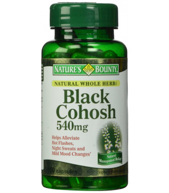 Nature's Bounty Natural Whole Herb Black Cohosh 540mg, 100 Capsules
