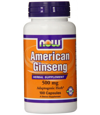 NOW Foods American Ginseng, 100 Capsules, 500 mg