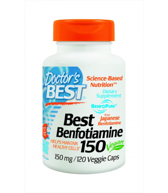 Doctor's Best Benfotiamine (150 mg), Vegetable Capsules, 120-Count