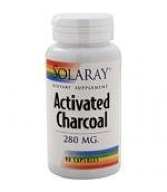 Solaray Activated Charcoal Capsules, 280 mg, 90 Count