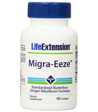 Life Extension Migra-Eeze Standardized Butterbur-Ginger-Riboflavin Formula Softgels, 60-Count