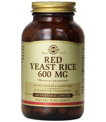 Solgar Red Yeast Rice Vegetable Capsules, 120 Count