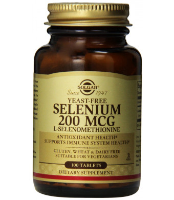 Solgar Yeast-Free Selenium Tablets, 200 mcg, 100 Count