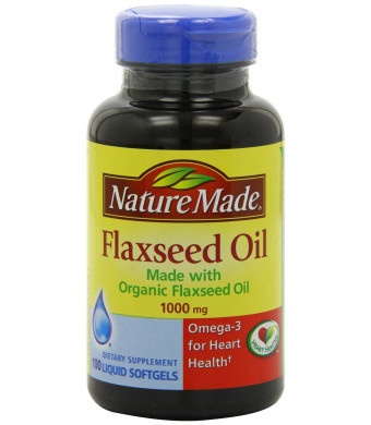 Nature Made Flaxseed Oil 1000mg, 100 Softgels