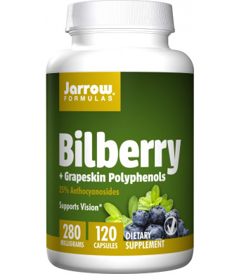 Jarrow Formulas Bilberry and Grapeskin Polyphenols 280mg, 120 Capsules