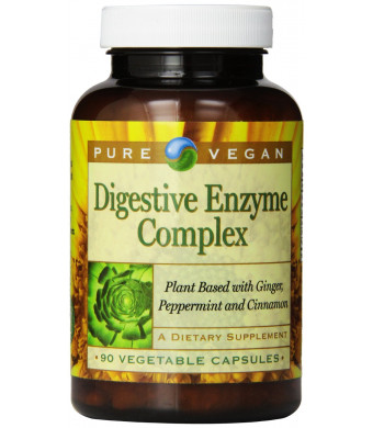 Pure Vegan Digestive Enzyme Complex Vegetarian Capsules, 90 Count