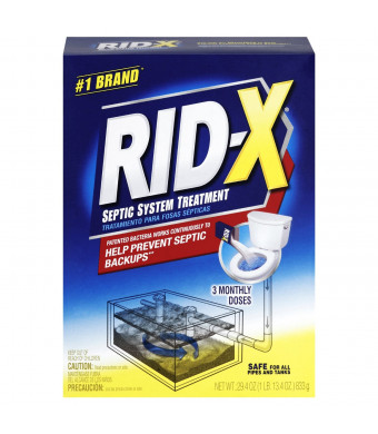 RID-X Septic Tank System Treatment, 3 Month Supply Powder, 29.4 Ounce