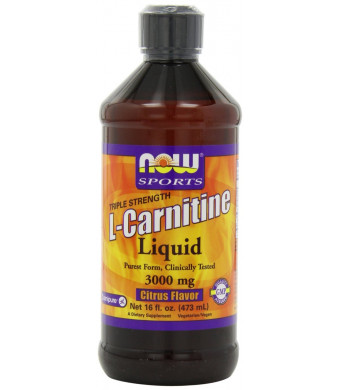 NOW Foods L-Carnitine Liquid 3000mg, Citrus Flavor, 16 ounce Bottle