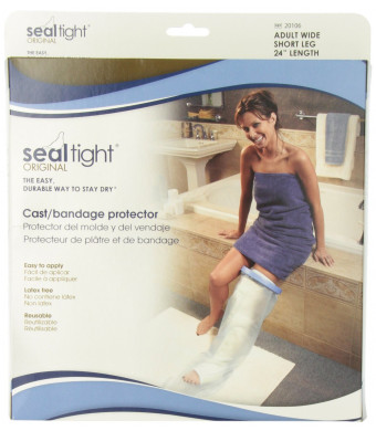 Seal Tight ORIGINAL Cast and Bandage Protector, Best Watertight Protection, Adult Short Leg Wide