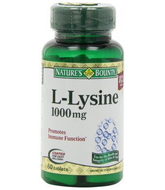 Nature's Bounty L-Lysine, 1000mg, 60 Tablets (Pack of 4)