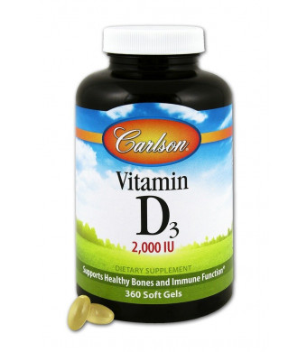 Carlson Vitamin D3 2000 IU, 360 Softgels
