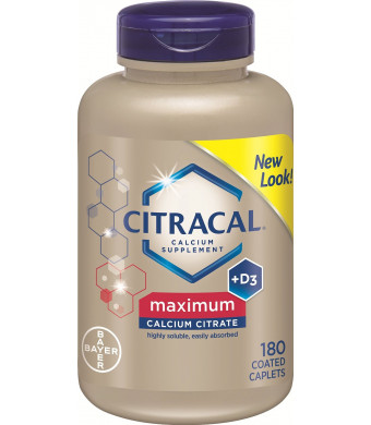 Citracal Maximum Caplets with Vitamin D3, 180-Count Bottle