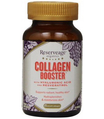 Reserveage Collagen Booster with Hyaluronic Acid and Resveratrol, 60 Vegetarian Capsules,