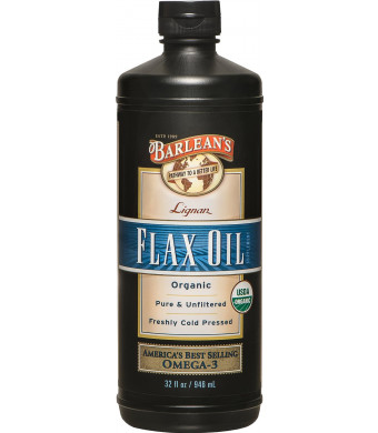 Barlean's Organic Oils Lignan Flax Oil, 32-Ounce Bottle