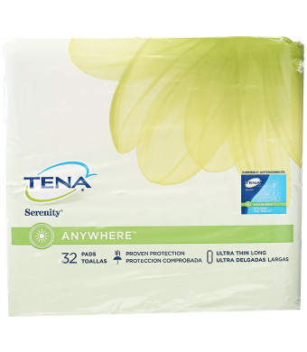 TENA Serenity Anywhere Ultra Thin Pads, Long, 32 Count