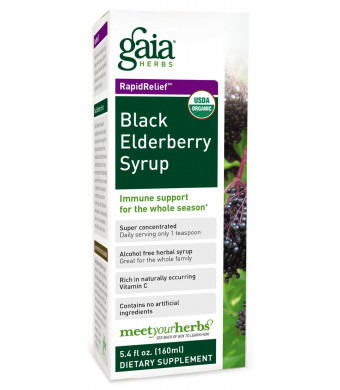 Gaia Herbs Black Elderberry Syrup, 5.4-Ounce Bottle