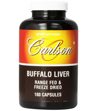 Carlson Labs Buffalo Liver, Range Fed and Freeze Dried 500mg, 180 Capsules