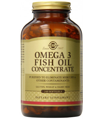 Solgar Omega-3 Fish Oil Concentrate Supplement, 240 Count