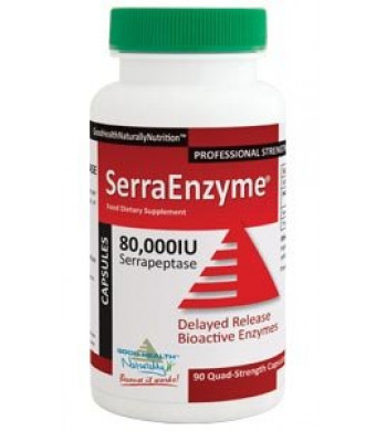 Serra Enzyme 80,000IU SERRAPEPTASE (90 QUAD-STRENGHT CAPSULES) **Delayed Release Bioactive Enzymes***