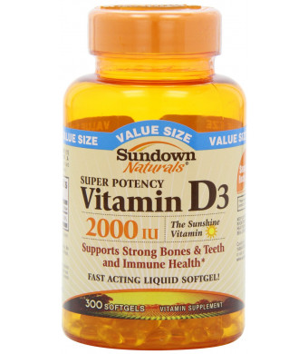 Sundown Naturals Vitamin D-2000 Iu Softgels Value Size, 300 Count