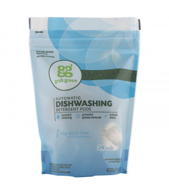 Grab Green Automatic Dishwashing Detergent, Fragrance Free, 24 Loads