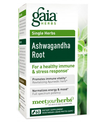 Gaia Herbs Ashwagandha Root, 60 Liquid Phyto-Capsules