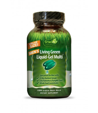 Irwin Naturals Living Green Multi Liquid-Gel for Men, 120 Count