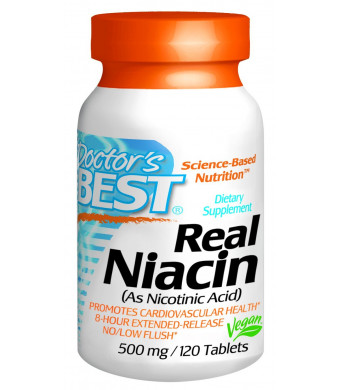 Doctor's Best Real Niacin (Extended Release) (500mg), 120-Count