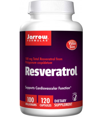 Jarrow Formulas Resveratrol 100, Value Size, 100 mg, 120 Vegetarian Capsules