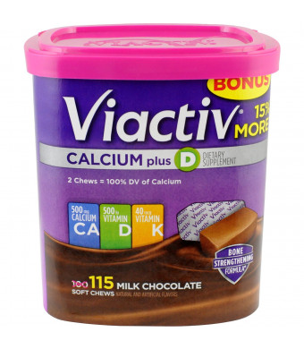 Viactiv Calcium Supplement Soft Chews, Milk Chocolate, 115-Count