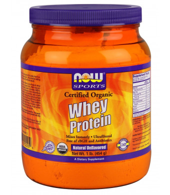 Now Foods Organic Whey Protein, Natural Unflavored 1 Pound