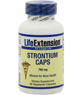 Life Extension Strontium, 750 mg, 90 Vegetarian Capsules,