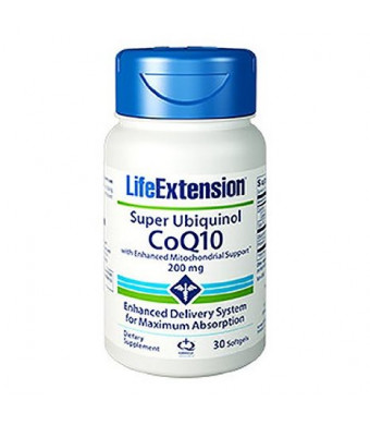 Life Extension Super Ubiquinol CoQ10, 200 mg, Softgels, 30-Count