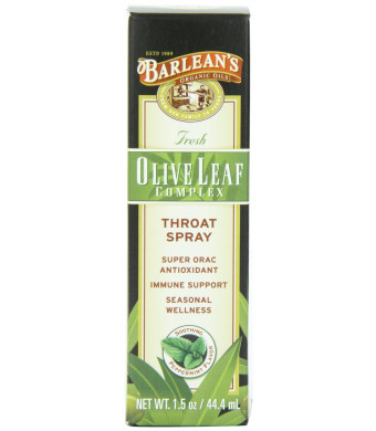 Barlean's Organic Oils Olive Leaf Complex Throat Spray, 1.5-Ounces