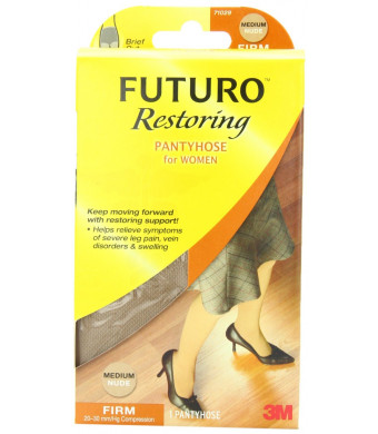 Futuro Pantyhose for Women, Nude, Medium, Firm (20-30 mm/Hg)
